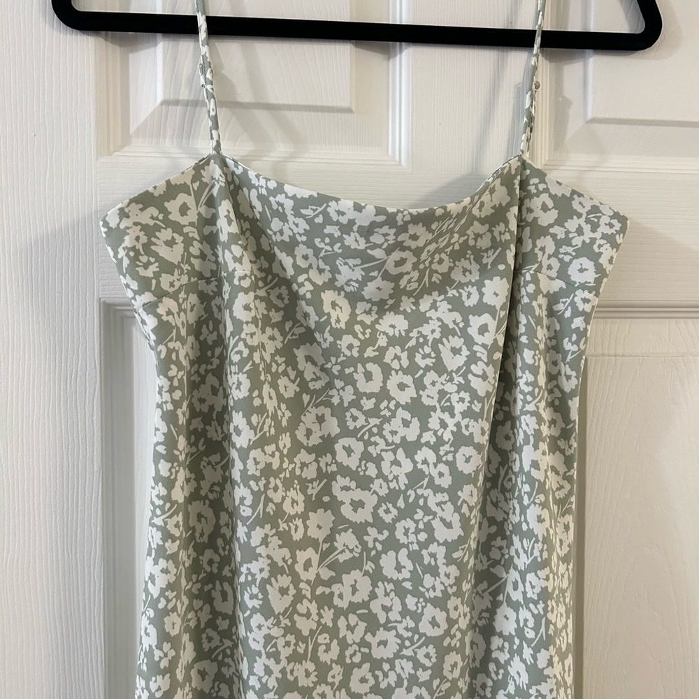 pale green floral dress